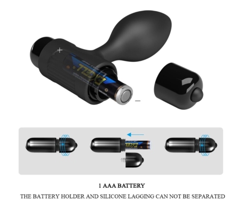 PRETTY LOVE - VIBRA BUTT 10 VIBRATIONS ANAL PLUG BLACK