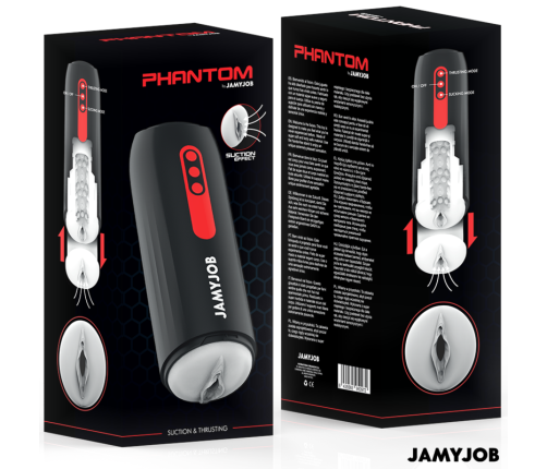 JAMYJOB - PHANTOM MASTURBADOR VAGINA AUTOMÁTICO 5 MODOS SUCCIONADOR Y EMPUJE