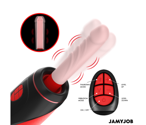 JAMYJOB - PYSTON BASE MASTURBADOR AUTOMÁTICO CON DILDO CONTROL REMOTO