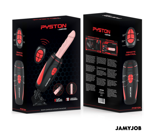 JAMYJOB - PYSTON BASE MASTURBADOR AUTOMÁTICO CON DILDO CONTROL REMOTO