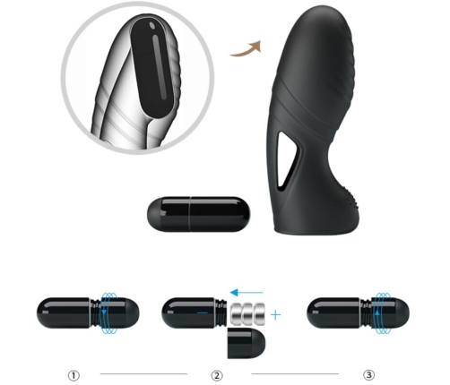 PRETTY LOVE - ALAN VIBRADOR DE DEDO SILICONA NEGRO