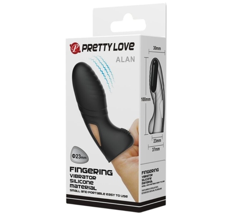 PRETTY LOVE - ALAN VIBRADOR DE DEDO SILICONA NEGRO