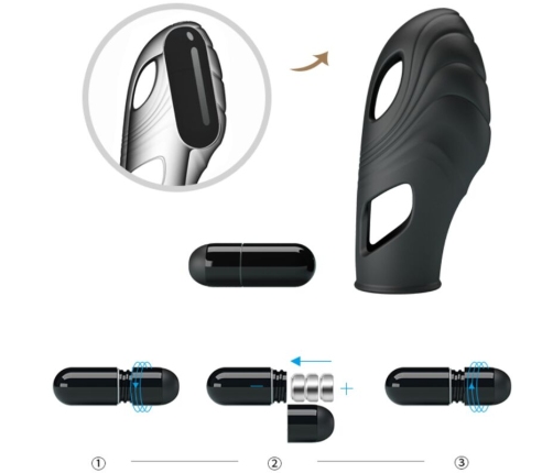 PRETTY LOVE - LICH VIBRADOR DE DEDO SILICONA NEGRO