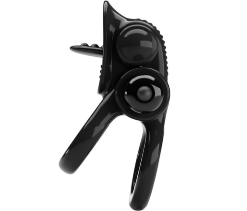 PRETTY LOVE - PASSIONATE RING DOUBLE VIBRATING RING + CLITORIS STIMULATOR BLACK