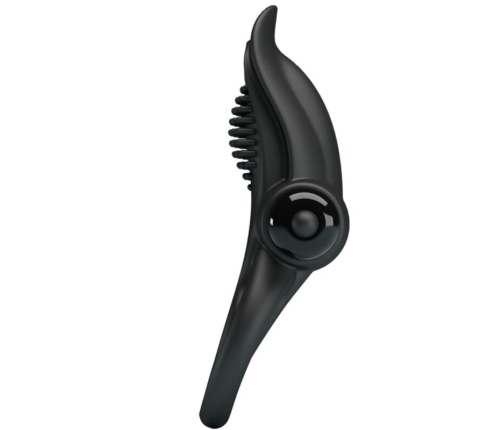 PRETTY LOVE - DOUBLE VIBRATING RING + CLITORIS STIMULATOR 10 VIBRATIONS BLACK