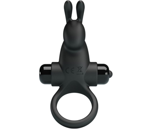PRETTY LOVE - ANILLO VIBRADOR + ESTIMULADOR RABBIT CLÍTORIS 10 VIBRACIONES NEGRO
