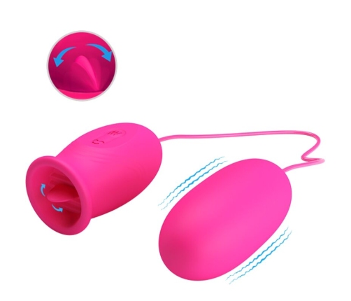 PRETTY LOVE - DAISY VIBRATING EGG + CLITORIS STIMULATING TONGUE PINK