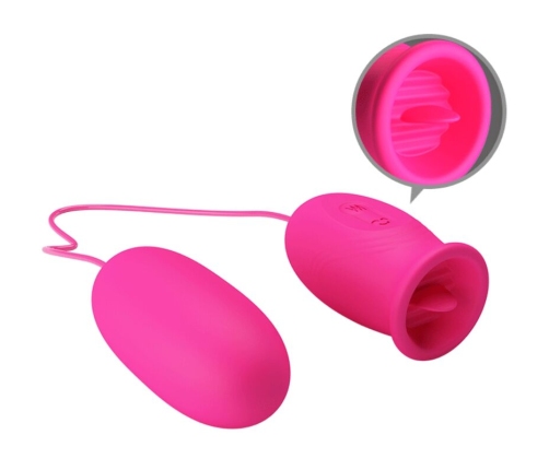 PRETTY LOVE - DAISY VIBRATING EGG + CLITORIS STIMULATING TONGUE PINK