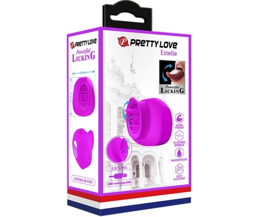 PRETTY LOVE - ESTELLE TONGUE CLITORIS STIMULATOR 12 VIBRATIONS PURPLE