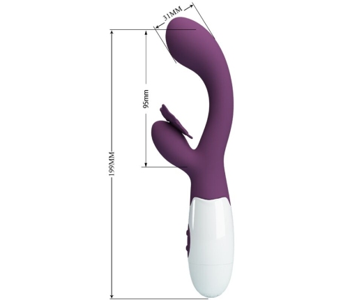 PRETTY LOVE - BUTTERFLY KISS VIBRADOR RABBIT & ESTIMULADOR PUNTO G MORADO