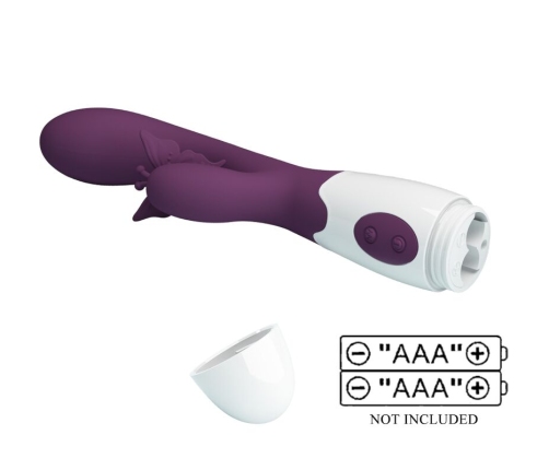 PRETTY LOVE - BUTTERFLY KISS VIBRADOR RABBIT & ESTIMULADOR PUNTO G MORADO