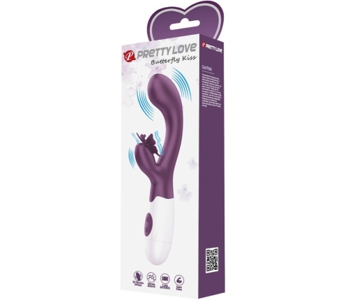 PRETTY LOVE - BUTTERFLY KISS VIBRADOR RABBIT & ESTIMULADOR PUNTO G MORADO
