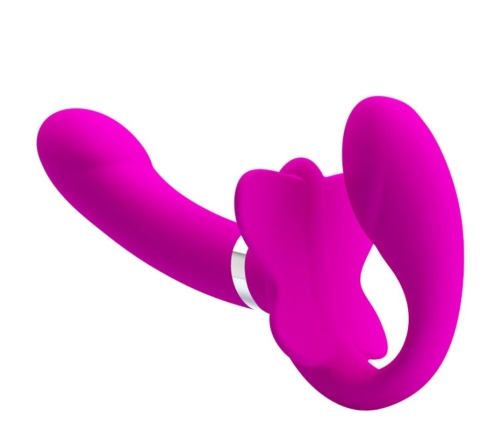 PRETTY LOVE - VALERIE VIBRADOR DOBLE STRAP-ON 12 VIBRACIONES MORADO