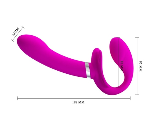 PRETTY LOVE - VALERIE VIBRADOR DOBLE STRAP-ON 12 VIBRACIONES MORADO