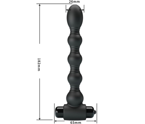 PRETTY LOVE - LYNN PLUG ANAL SILICONA 10 VIBRACIONES NEGRO