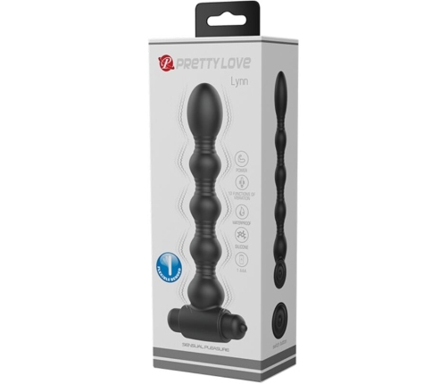 PRETTY LOVE - LYNN PLUG ANAL SILICONA 10 VIBRACIONES NEGRO