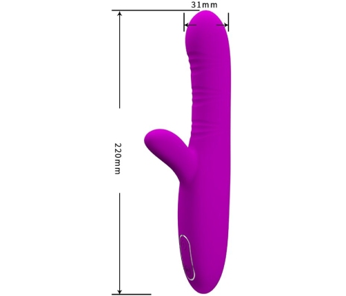 PRETTY LOVE - ANGELIQUE MULTIFUNCTION VIBRATOR + CLITORIS STIMULATOR PURPLE