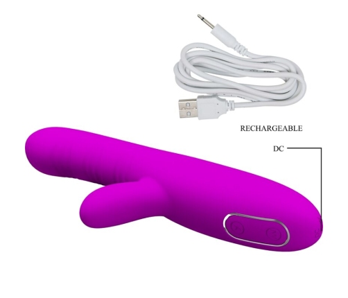 PRETTY LOVE - ANGELIQUE MULTIFUNCTION VIBRATOR + CLITORIS STIMULATOR PURPLE