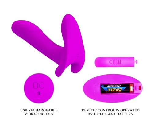 PRETTY LOVE - MASSAGER & VIBRATOR 12 VIBRATIONS REMOTE CONTROL PURPLE