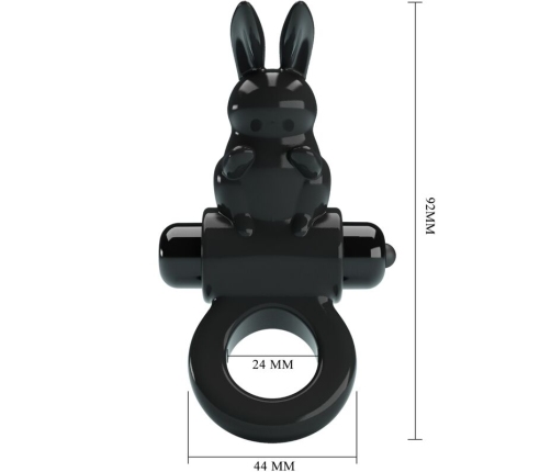 PRETTY LOVE - EXCITING RING RABBIT VIBRATOR RING 10 VIBRATIONS BLACK