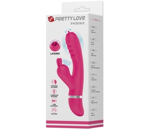 PRETTY LOVE - PHOENIX MULTIFUNCTION RABBIT VIBRATOR PINK