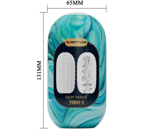 PRETTY LOVE - HOT WAVE SILICONE MALE MASTURBATOR WHITE