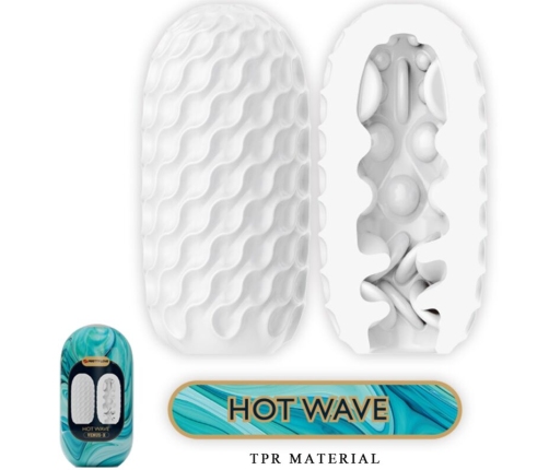 PRETTY LOVE - HOT WAVE SILICONE MALE MASTURBATOR WHITE