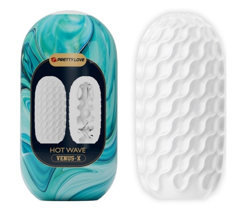 PRETTY LOVE - HOT WAVE SILICONE MALE MASTURBATOR WHITE