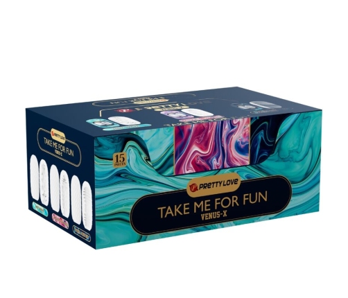 PRETTY LOVE - VENUS X 15 MASTURBADORES MASCULINOS SILICONA BLANCO