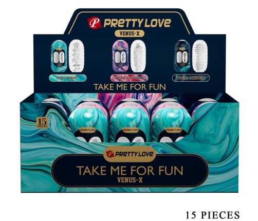 PRETTY LOVE - VENUS X 15 MASTURBADORES MASCULINOS SILICONA BLANCO