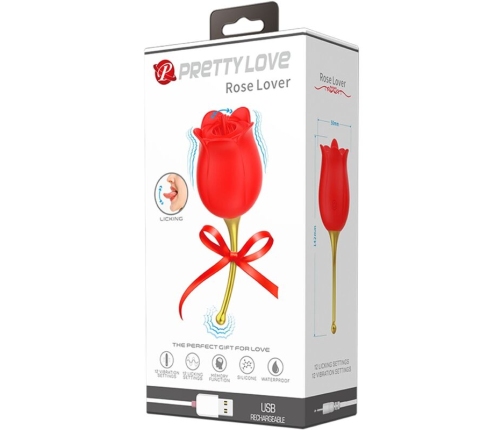 PRETTY LOVE - ROSE LOVER ROSE CLITORIS STIMULATOR 12 VIBRATIONS RED