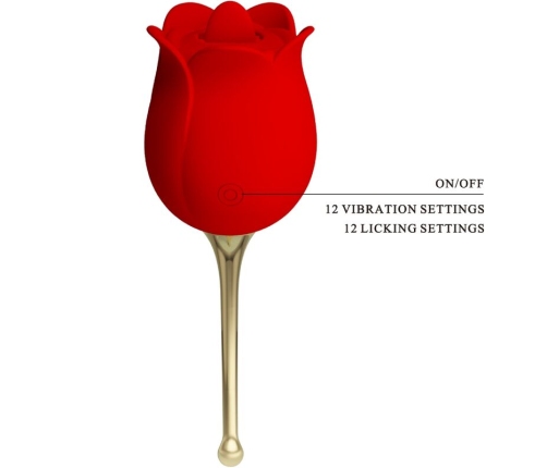 PRETTY LOVE - ROSE LOVER ROSE CLITORIS STIMULATOR 12 VIBRATIONS RED