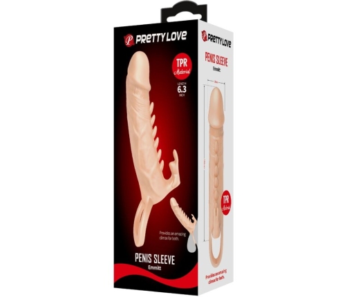 PRETTY LOVE - EMMIT PENIS SLEEVE + CLITORIS STIMULATOR FLESH