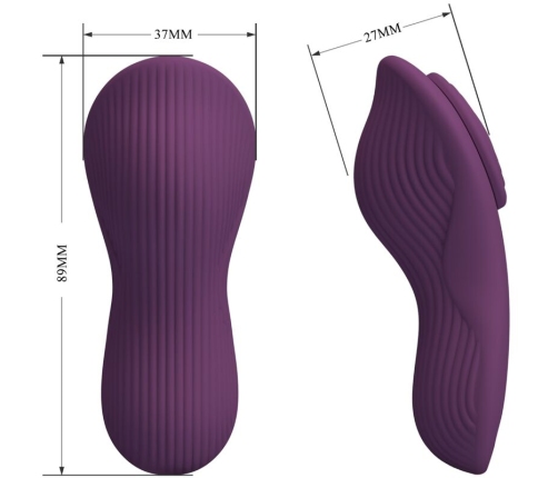 PRETTY LOVE - MANE LAY ON CLITORIS MASSAGER 10 VIBRATIONS REMOTE CONTROL PURPLE