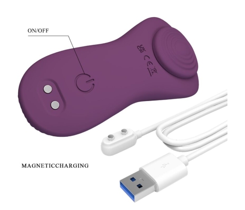 PRETTY LOVE - MANE LAY ON CLITORIS MASSAGER 10 VIBRATIONS REMOTE CONTROL PURPLE