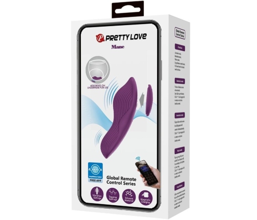 PRETTY LOVE - MANE LAY ON CLITORIS MASSAGER 10 VIBRATIONS REMOTE CONTROL PURPLE