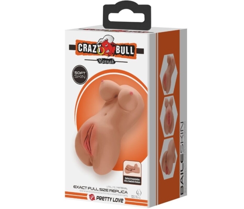 CRAZY BULL - HANNAH DOUBLE MASTURBATOR VAGINA & ANUS REALISTIC MULATTO
