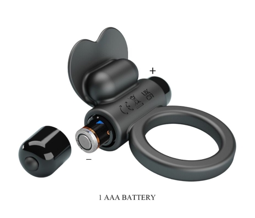 PRETTY LOVE - DEBONAIRE ANILLO VIBRADOR CONEJO 10 VIBRACIONES NEGRO