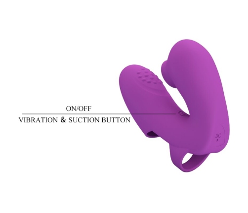PRETTY LOVE - ATHENA FINGER VIBRATOR WITH CLITORIS STIMULATOR PURPLE