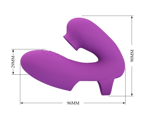 PRETTY LOVE - ATHENA FINGER VIBRATOR WITH CLITORIS STIMULATOR PURPLE