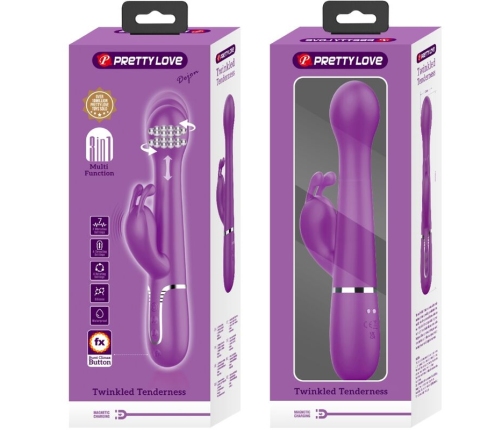 PRETTY LOVE - DEJON 3 IN 1 MULTIFUNCTION RABBIT VIBRATOR  PURPLE