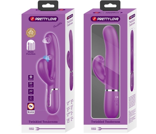 PRETTY LOVE - PERLITA 3 IN 1 MULTIFUNCTION RABBIT VIBRATOR  PURPLE