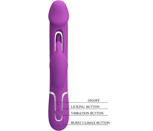 PRETTY LOVE - KAMPAS 3 IN 1 MULTIFUNCTION RABBIT VIBRATOR  PURPLE