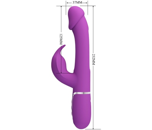 PRETTY LOVE - KAMPAS 3 IN 1 MULTIFUNCTION RABBIT VIBRATOR  PURPLE