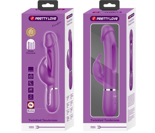PRETTY LOVE - KAMPAS 3 IN 1 MULTIFUNCTION RABBIT VIBRATOR  PURPLE