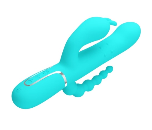 PRETTY LOVE - CAMMY 4 IN 1 MULTIFUNCTION TRIPPLE RABBIT VIBRATOR  BLUE