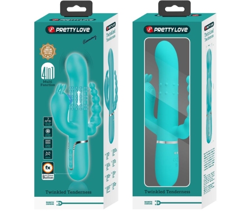 PRETTY LOVE - CAMMY 4 IN 1 MULTIFUNCTION TRIPPLE RABBIT VIBRATOR  BLUE