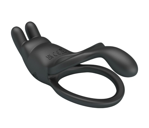 PRETTY LOVE - SETH DOUBLE VIBRATING RING RABBIT 7 VIBRATIONS BLACK