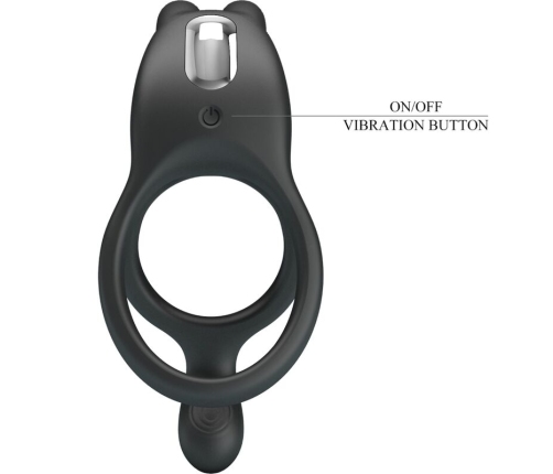 PRETTY LOVE - SETH DOUBLE VIBRATING RING RABBIT 7 VIBRATIONS BLACK