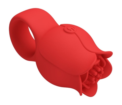 PRETTY LOVE - JAE ROSE SHAPED FINGER VIBRATOR 10 VIBRATIONS RED